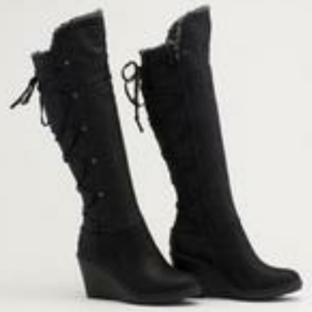 Sociology Pamela Knne High Wedge Heel Boots Sz 10